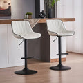 Daisy PU Leather Counter Stool - White / Gold Base (Set of 2)