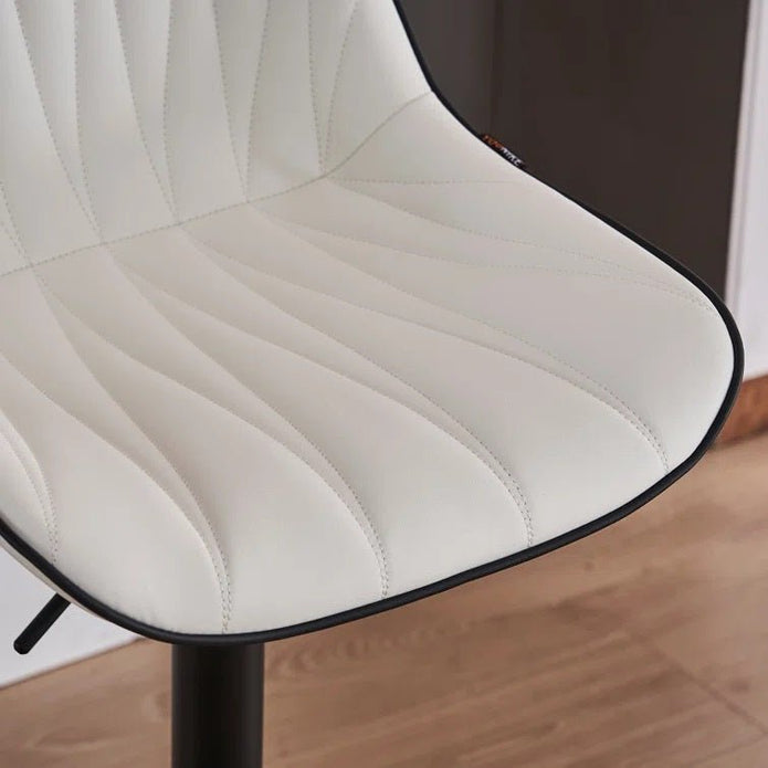Daisy PU Leather Counter Stool - White / Gold Base (Set of 2)