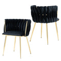Celeste Velvet Dining Chair - Black / Gold Legs (Set of 2)
