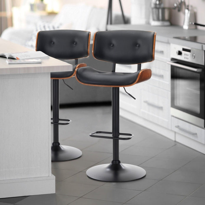 Joseph PU Leather Counter Stool - Black