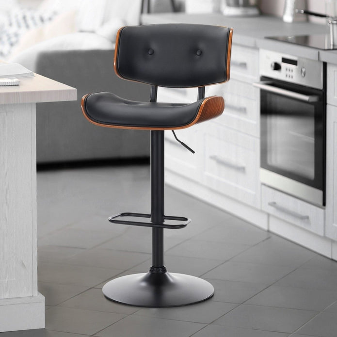 Joseph PU Leather Counter Stool - Black