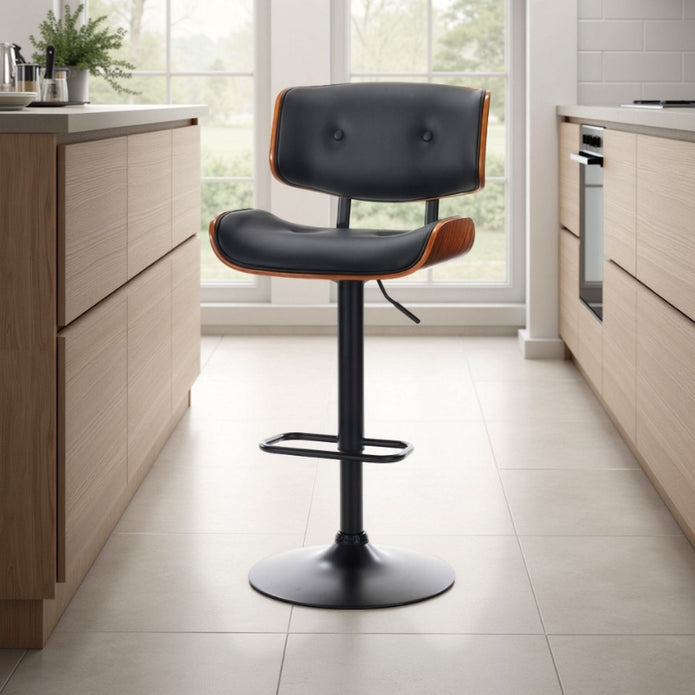 Joseph PU Leather Counter Stool - Black