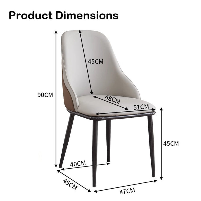Lucian PU Leather Dining Chair - Dark Grey (Set of 2)