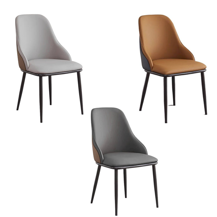 Lucian PU Leather Dining Chair - Orange (Set of 2)