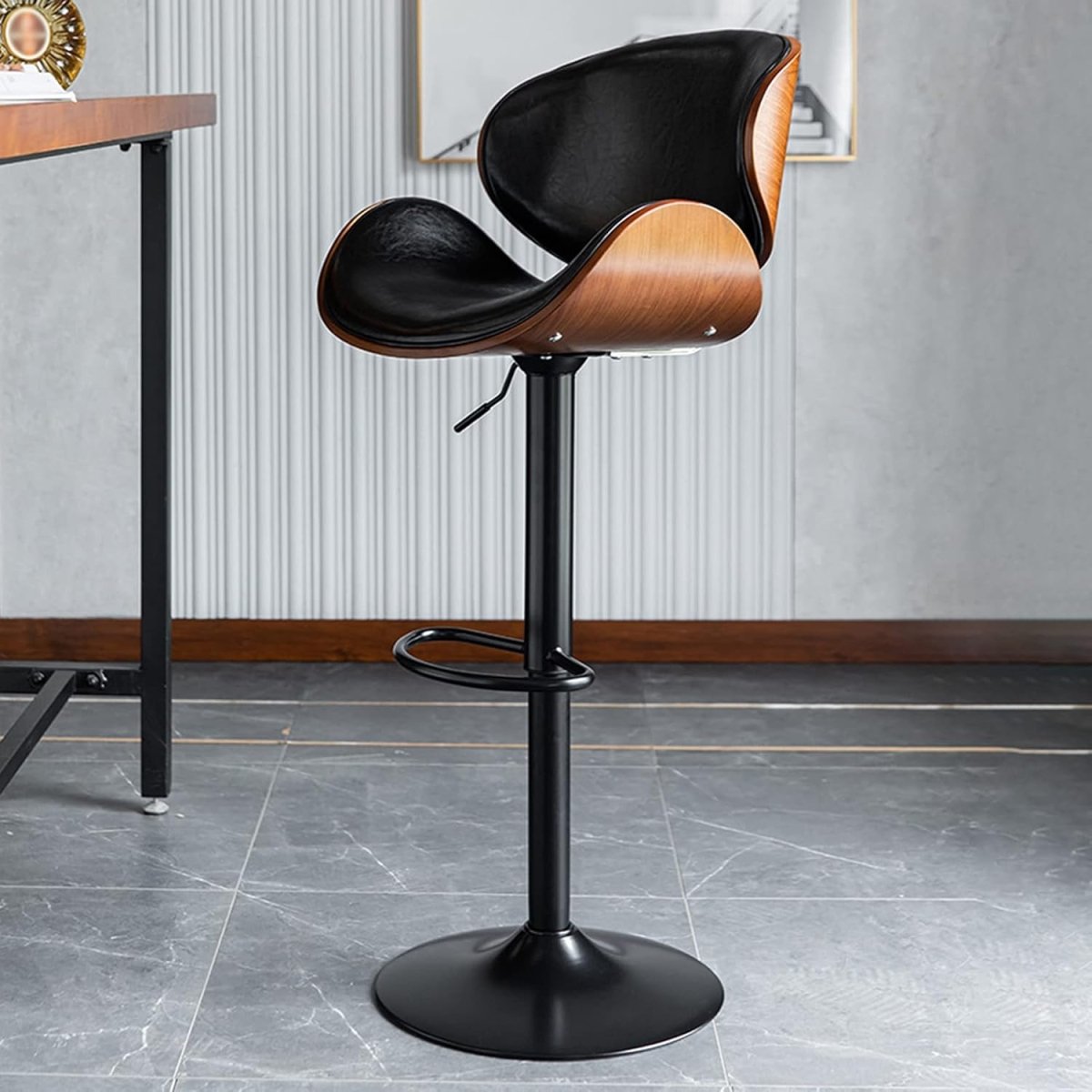 August PU Leather Counter Stool - Black