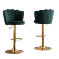 Frances Velvet Counter Stool - Emerald Green / Gold Base (Set of 2)