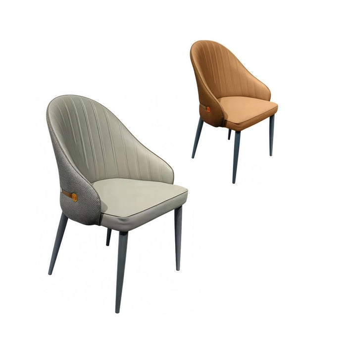 Serena PU Leather Dining Chair - Tan (Set of 2)