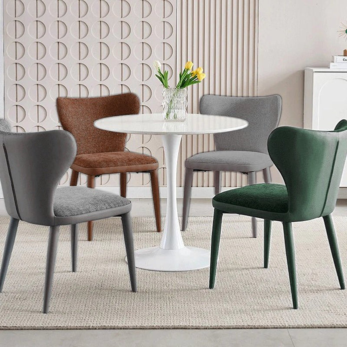 Dorian Faux Leather & Flannel Dining Chair - Brown (Set of 2)