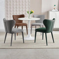 Dorian Faux Leather & Flannel Dining Chair - Green (Set of 2)