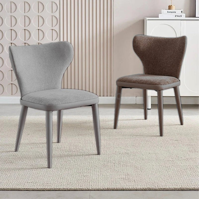 Dorian Faux Leather & Flannel Dining Chair - Light Grey (Set of 2)