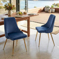 Viola Velvet Dining Chair - Blue (Set of 2)