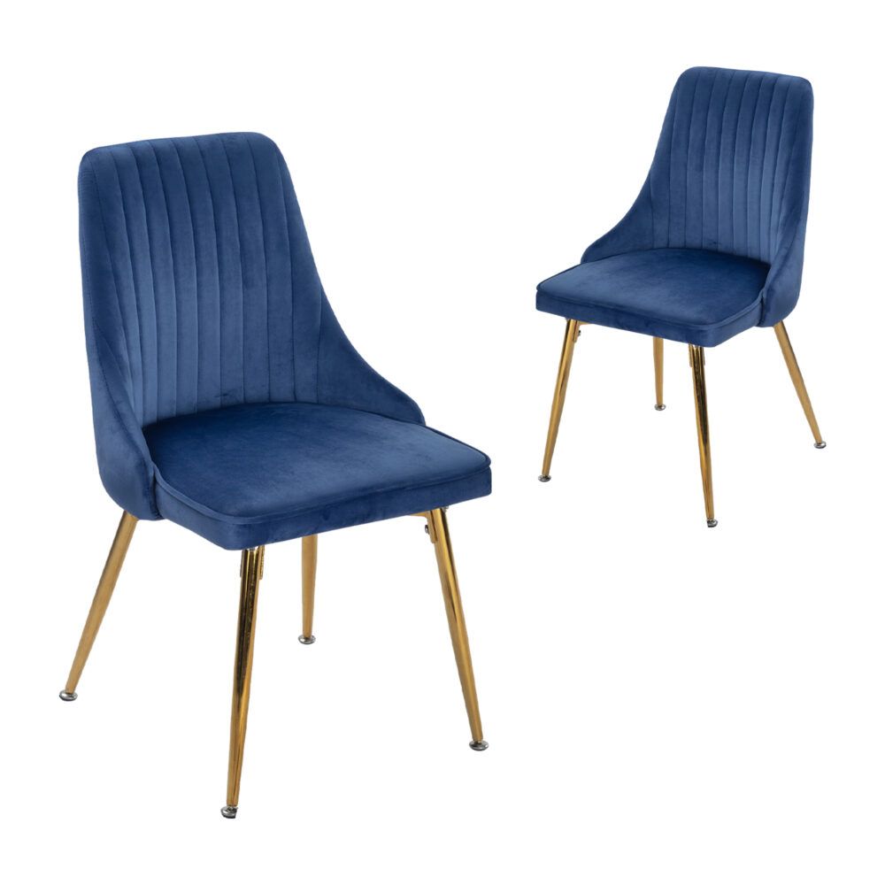 Viola Velvet Dining Chair - Blue (Set of 2)