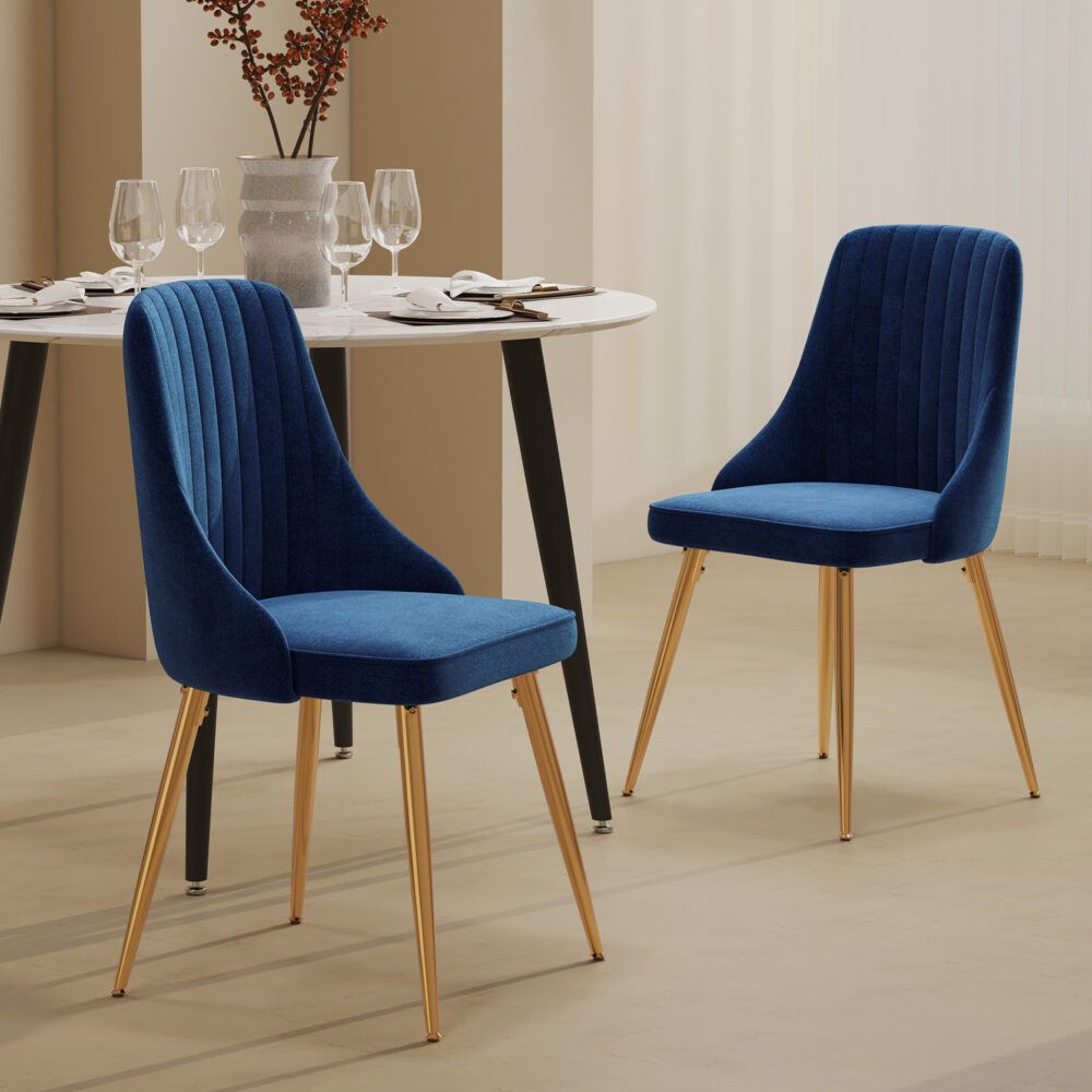 Viola Velvet Dining Chair - Blue (Set of 2)