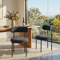 Elsa Boucle Dining Chair - Charcoal (Set of 2)