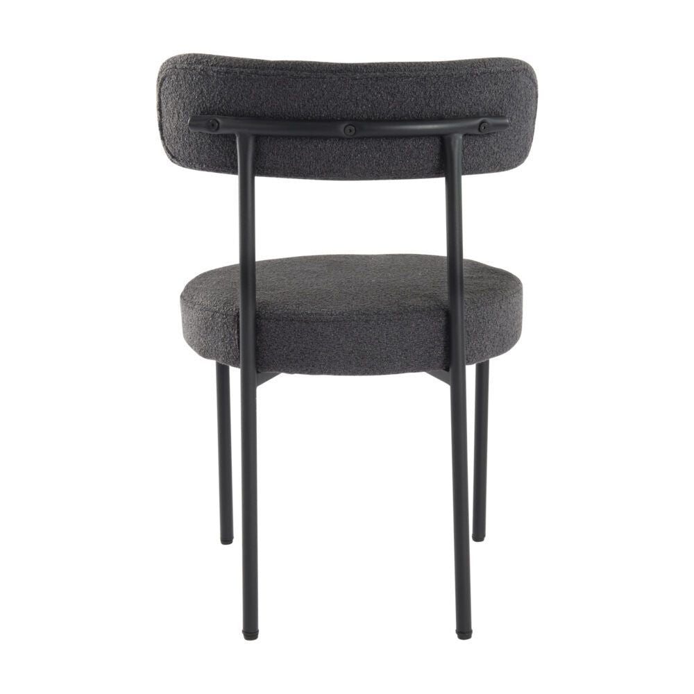 Elsa Boucle Dining Chair - Charcoal (Set of 2)