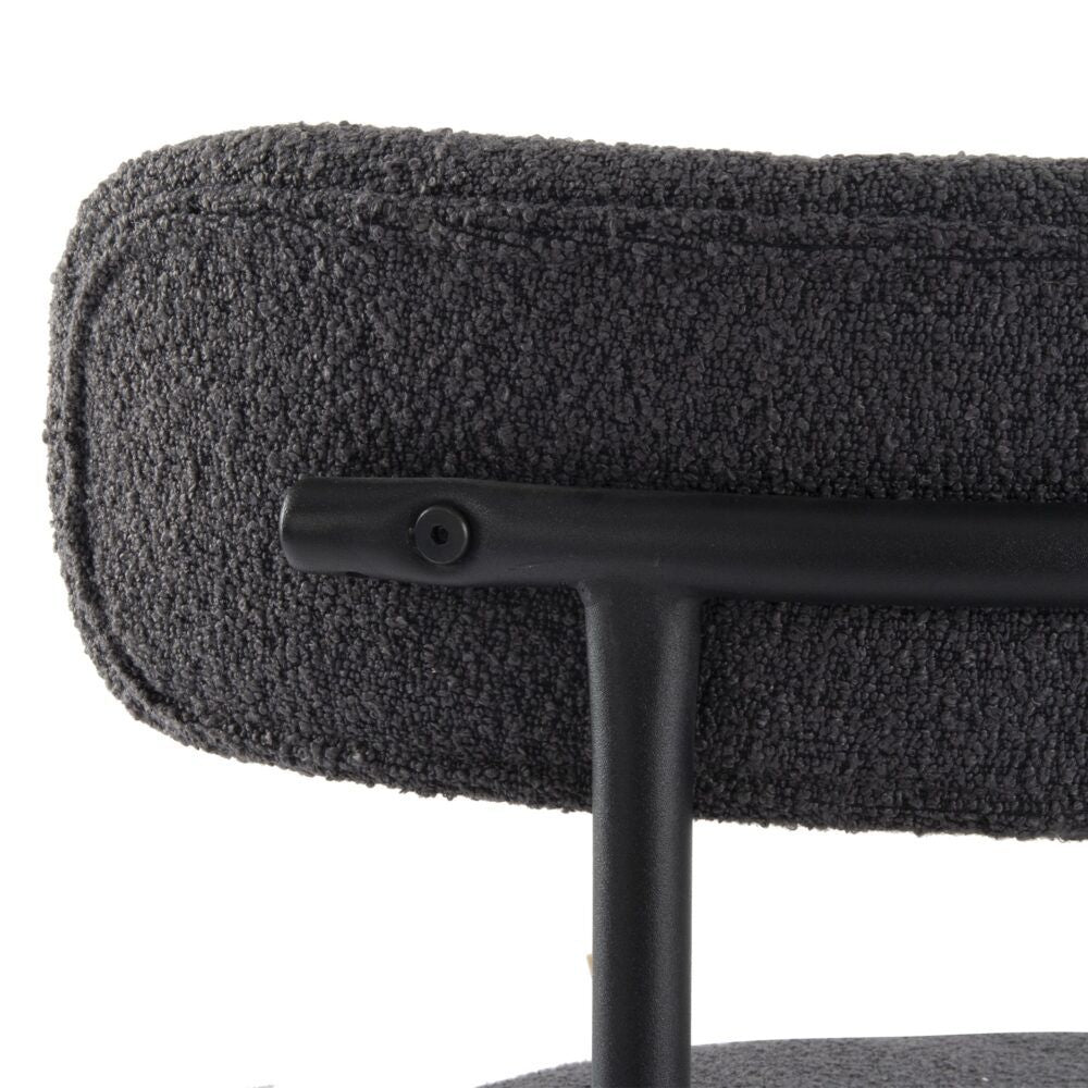 Elsa Boucle Dining Chair - Charcoal (Set of 2)