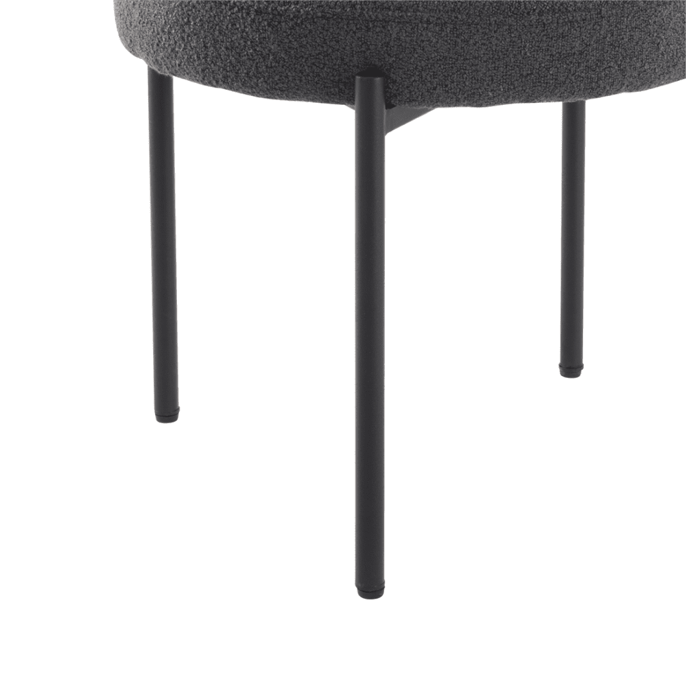 Elsa Boucle Dining Chair - Charcoal (Set of 2)