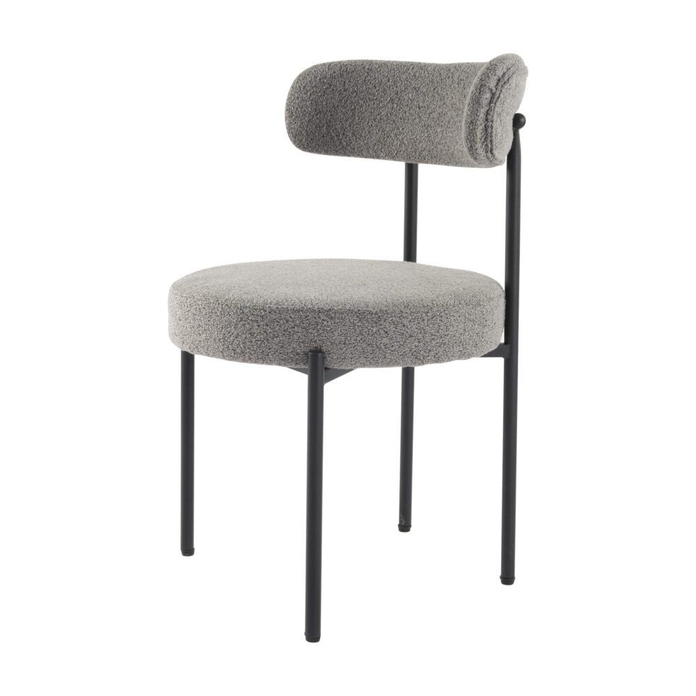 Elsa Boucle Dining Chair - Slate Grey (Set of 2)