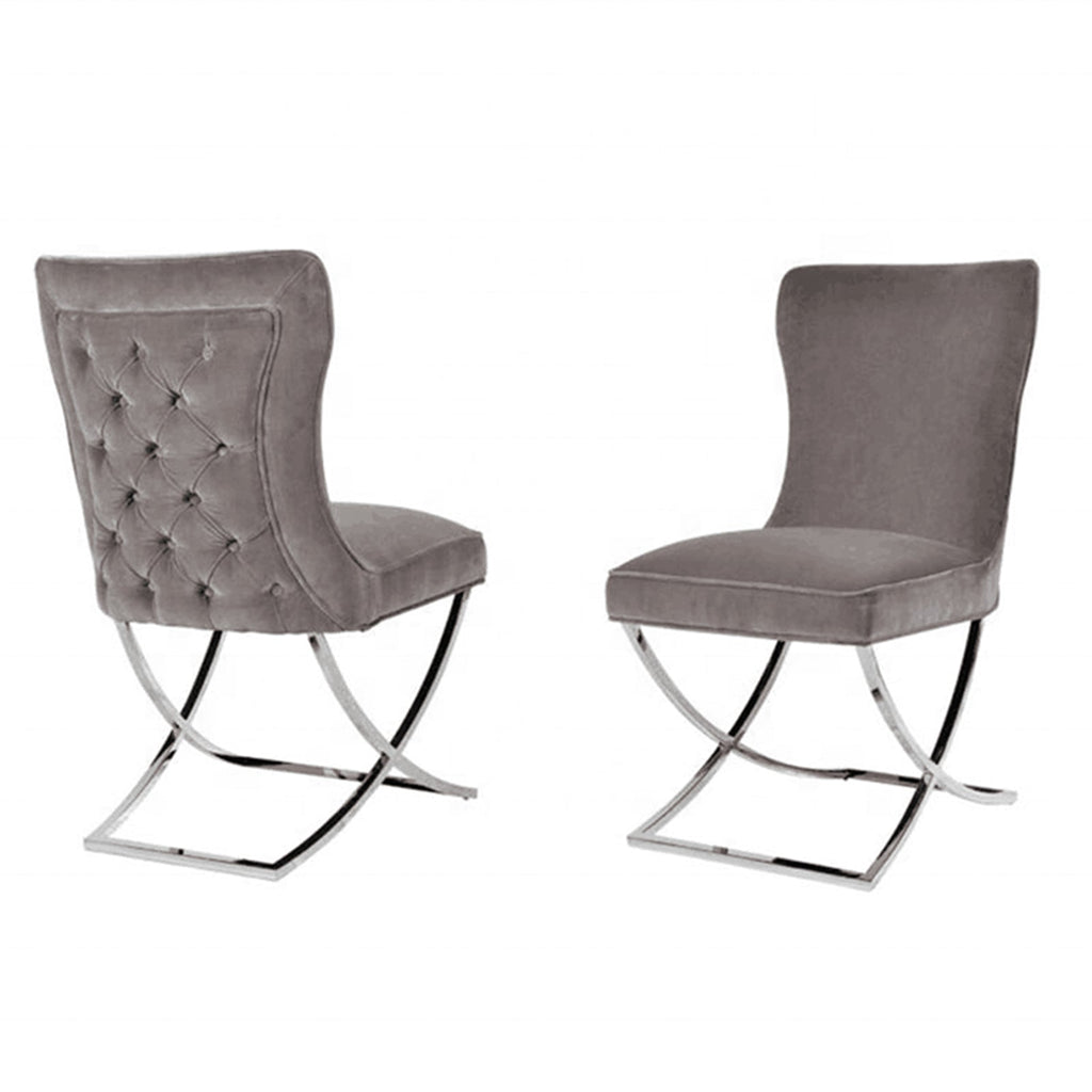 Sebastian Fabric Dining Chair - Grey (Set of 2)