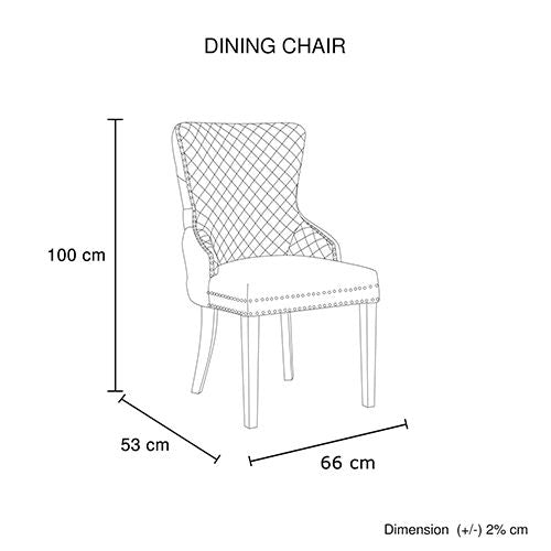 Lydia Velvet Dining Chair - Beige / Gold Legs (Set of 2)