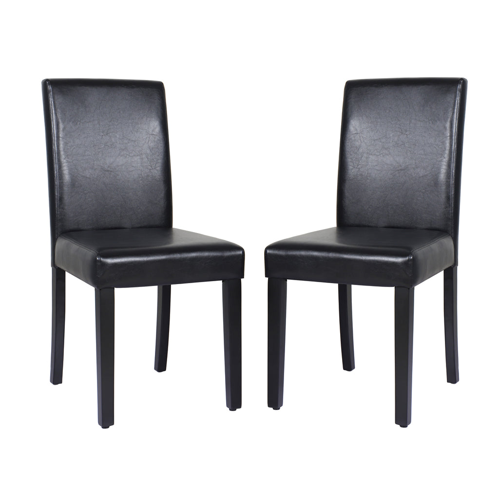 Monty Faux Leather Dining Chair - Black (Set of 2)