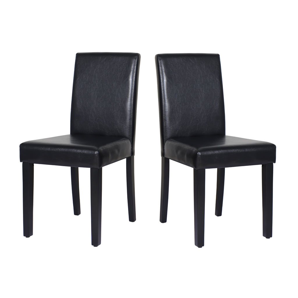 Monty Faux Leather Dining Chair - Black (Set of 2)