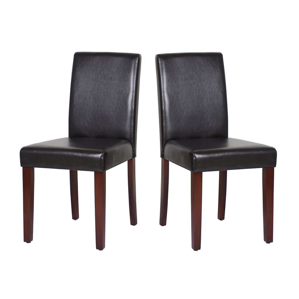 Monty Faux Leather Dining Chair - Brown (Set of 2)