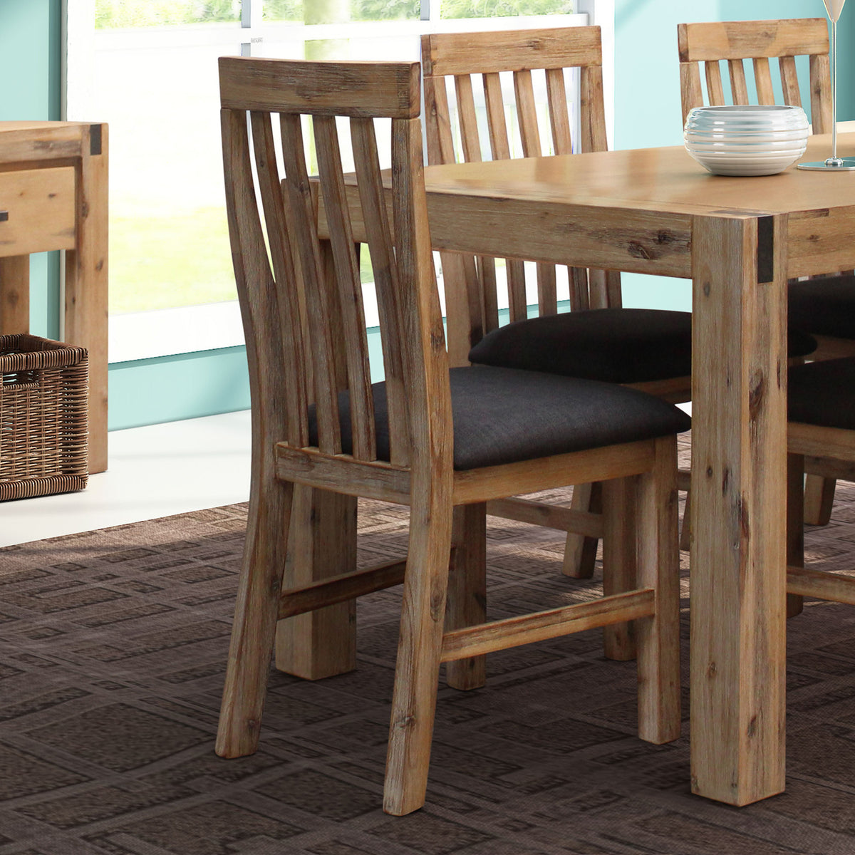Nolan Linen Dining Chair - Oak (Set of 2)