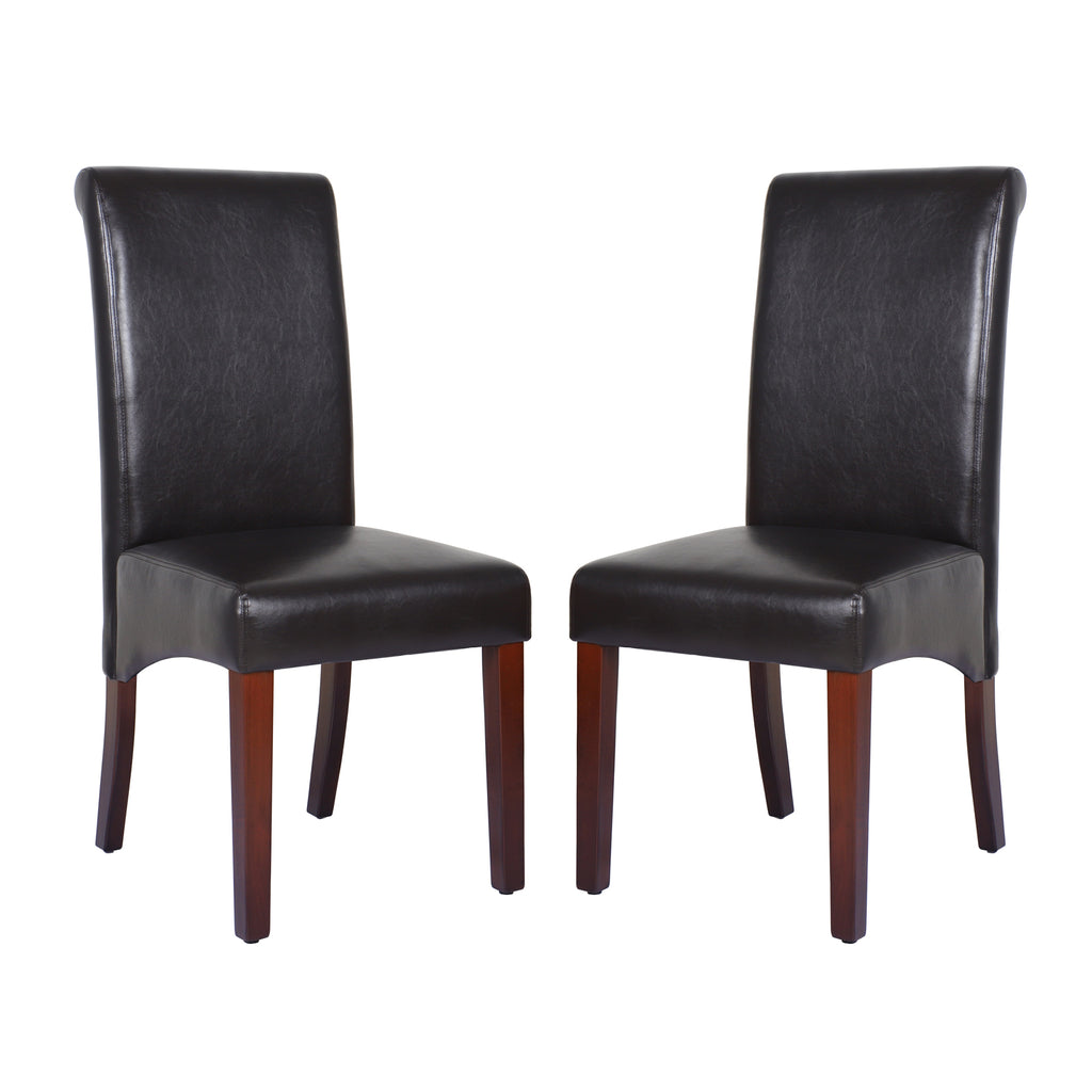 Sawyer Faux Leather Dining Chair - Brown (Set of 2)