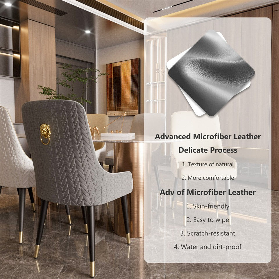 Atticus Faux Leather Dining Chair - Grey / Dark Grey (Set of 2)