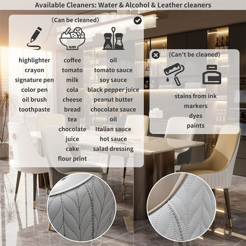 Atticus Faux Leather Dining Chair - Grey / Dark Grey (Set of 2)