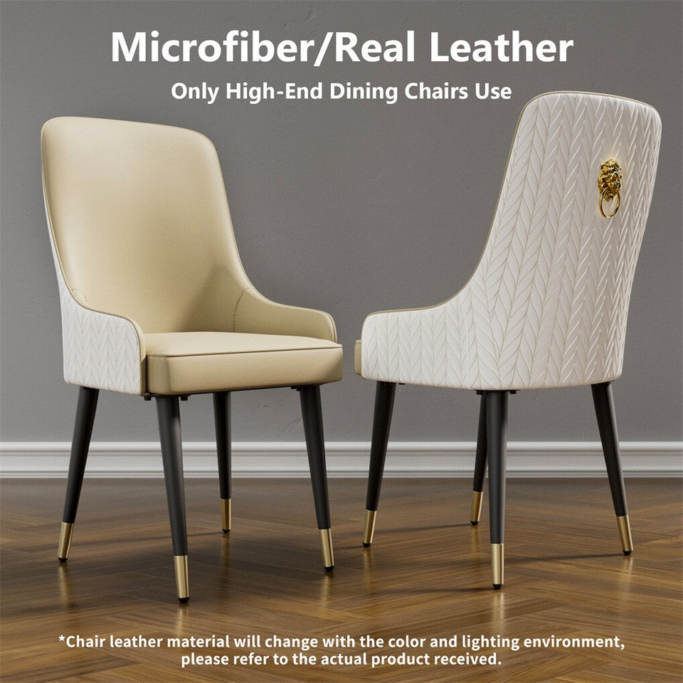 Atticus Faux Leather Dining Chair - Two Tone (Set of 2)