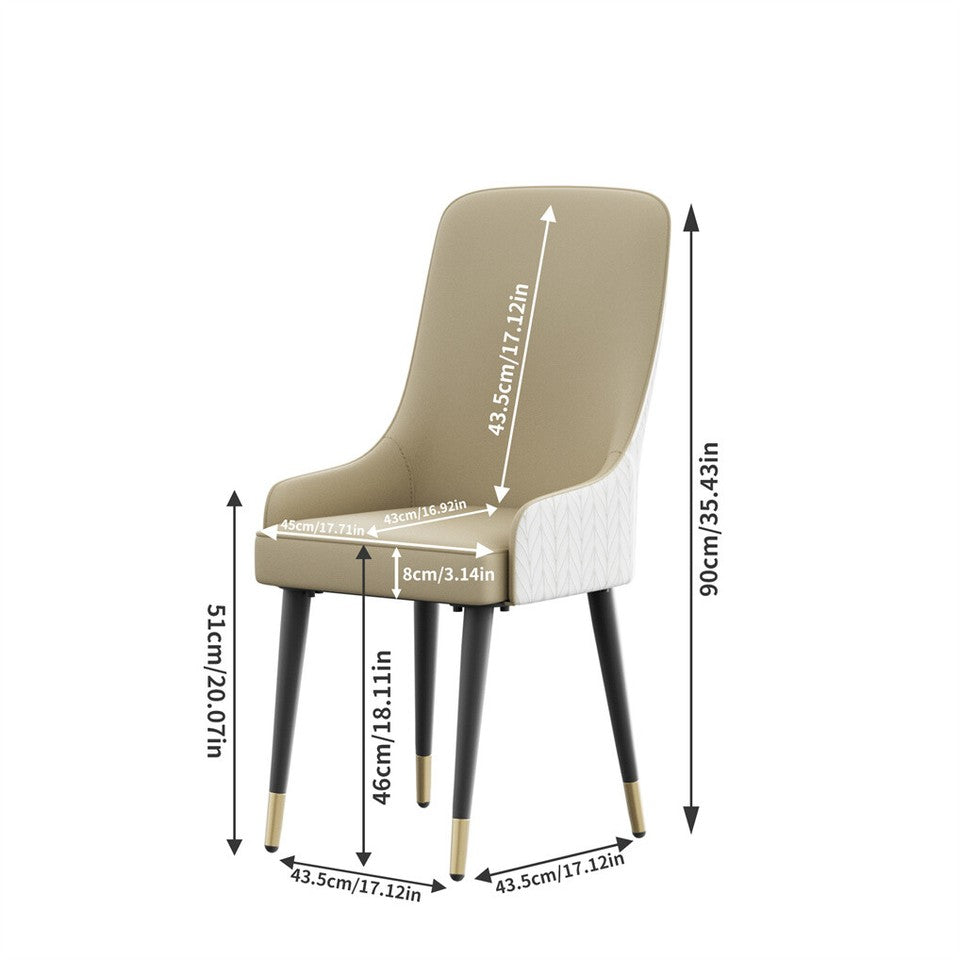 Atticus Faux Leather Dining Chair - Two Tone (Set of 2)