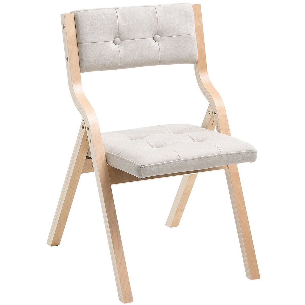Ellis Wooden Folding Dining Chair - Beige (Set of 2)