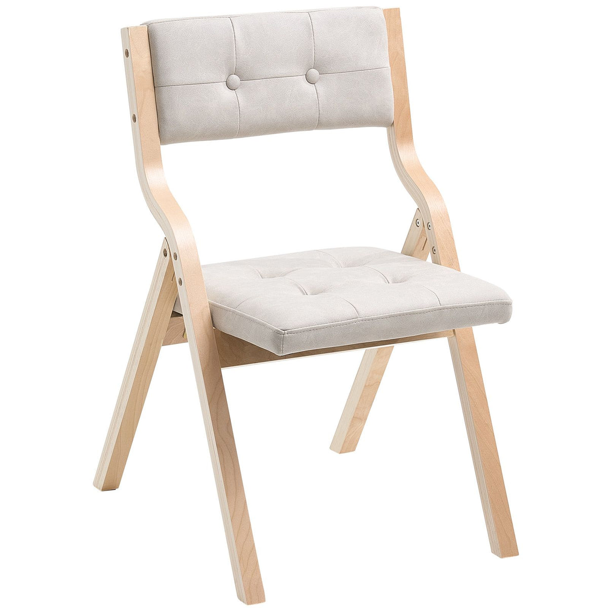 Ellis Wooden Folding Dining Chair - Beige (Set of 2)