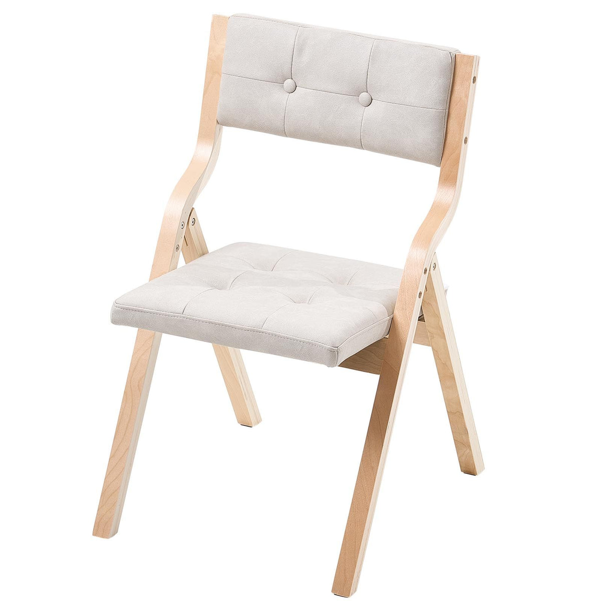 Ellis Wooden Folding Dining Chair - Beige (Set of 2)
