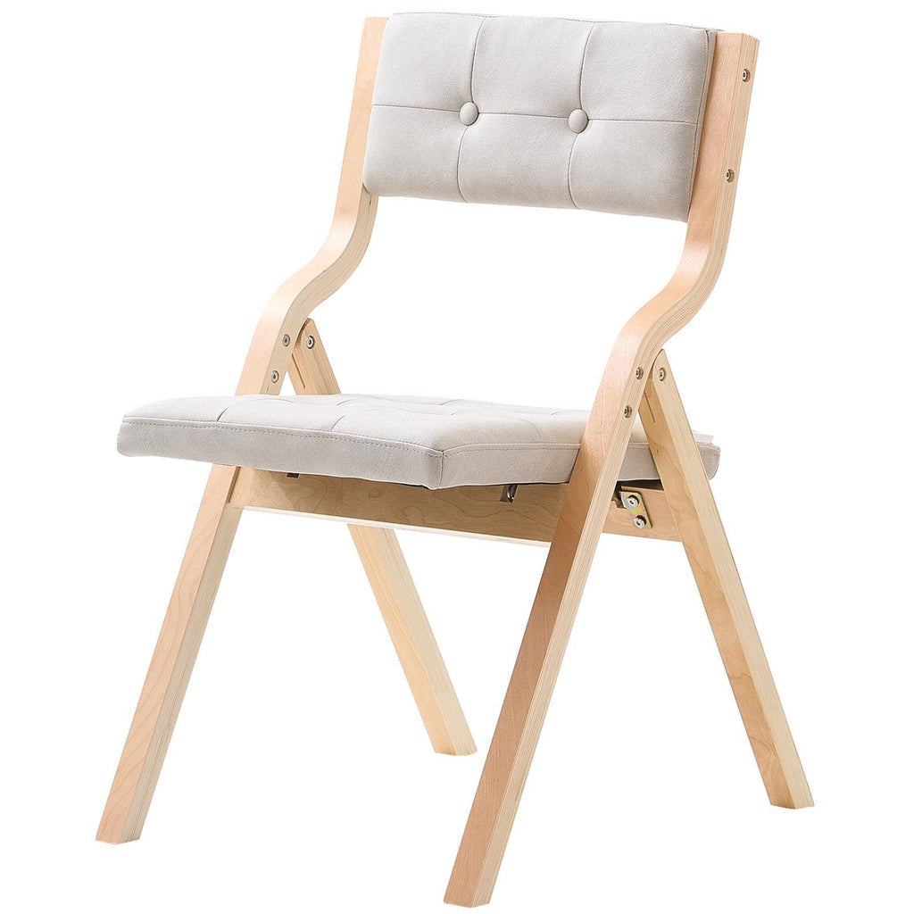 Ellis Wooden Folding Dining Chair - Beige (Set of 2)