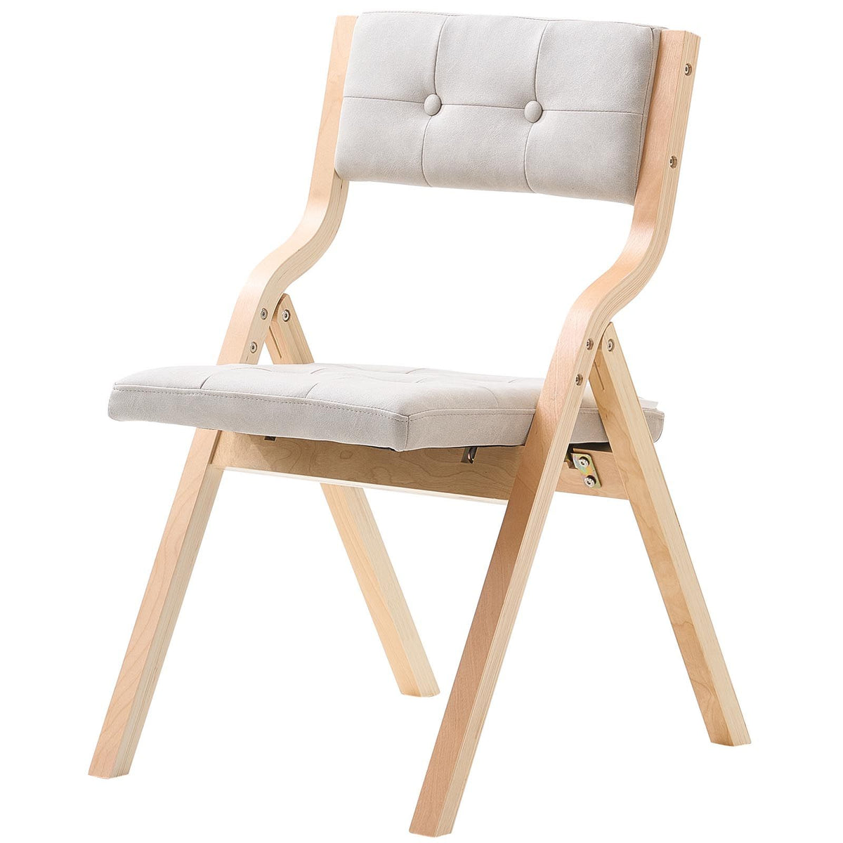 Ellis Wooden Folding Dining Chair - Beige (Set of 2)
