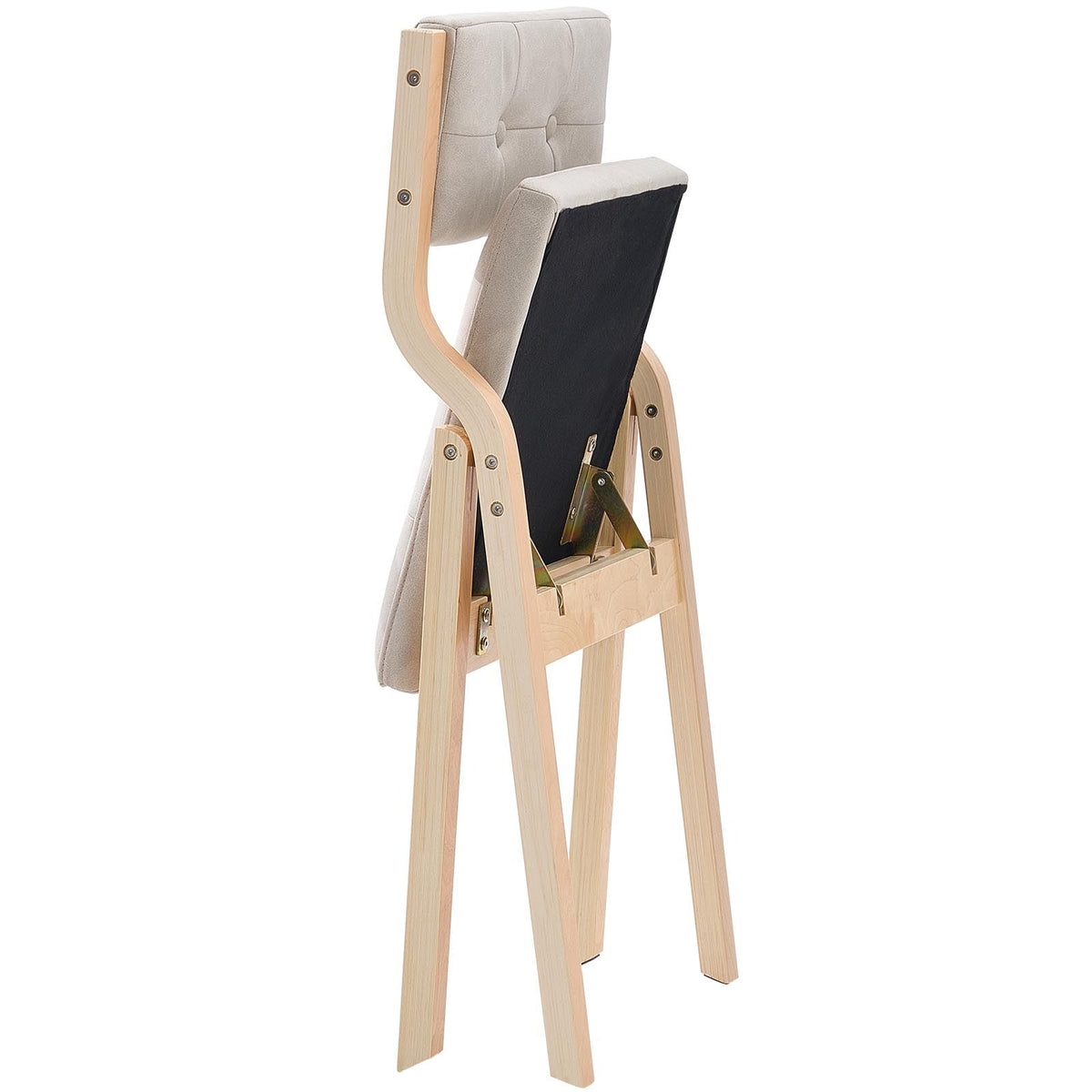 Ellis Wooden Folding Dining Chair - Beige (Set of 2)